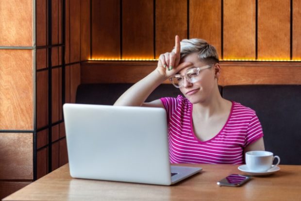 woman, laptop