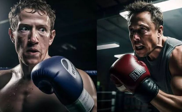 Image speculating an upcoming showdown between Elon Musk and Mark Zuckerberg.